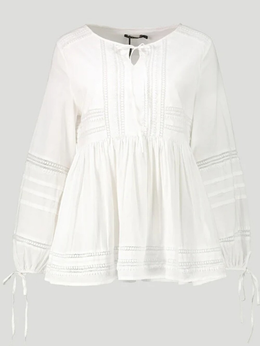 Riva Women Off-White Embroidered Peasant Blouse